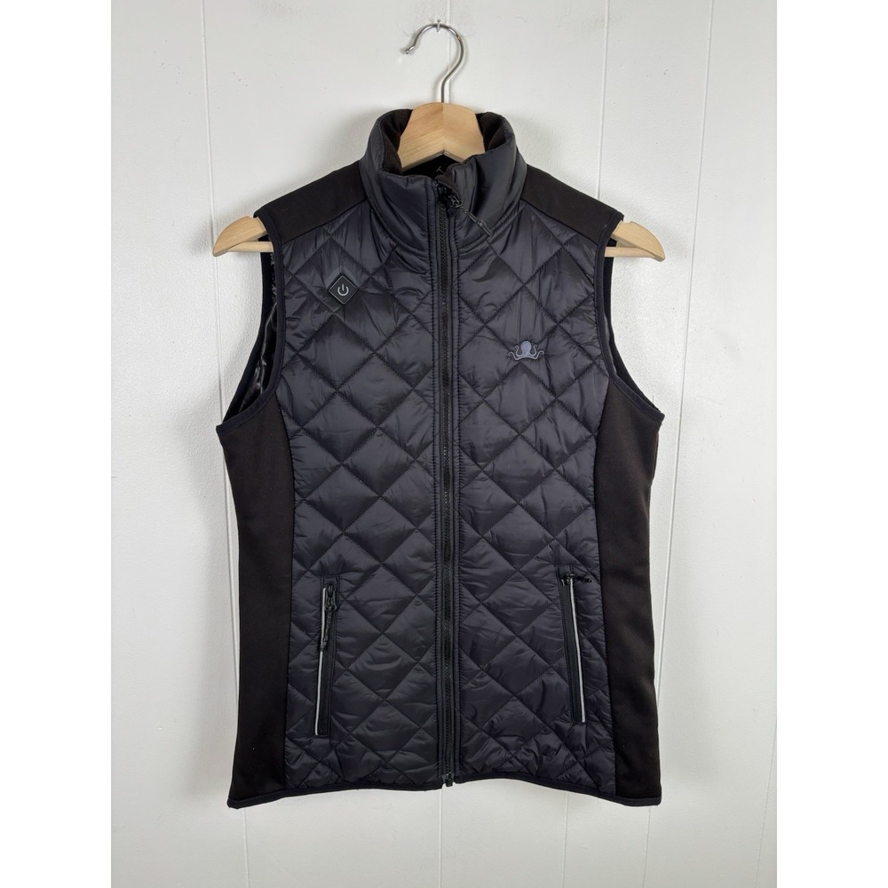 Elevate SHEFFORD Women Heated Vest XS Black Quilted USB Heat Panel TM99548 -READ